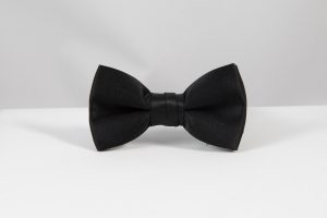 banded black bow-tie