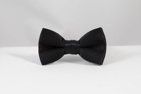 banded black bow-tie